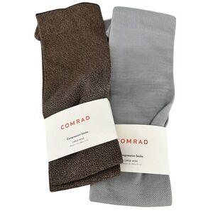 2 Pair Comrad Compression Socks LARGE  WIDE Women's 10+ Mens 9 -12